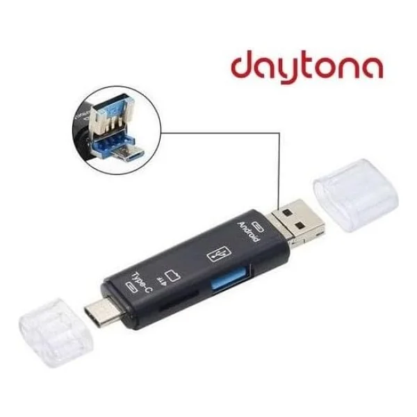 Daytona A-5068 Type-C To USB 3.0 Flash Otg Veri Aktarım Sd Tak Çalıştır Kart Okuyucu Çevirici - Görsel 2