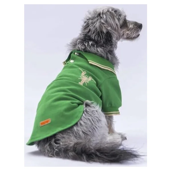 Pawstar Yeşil Marine Polo Yaka Kedi Köpek Tişörtü- Kedi Köpek Kıyafeti - Görsel 2