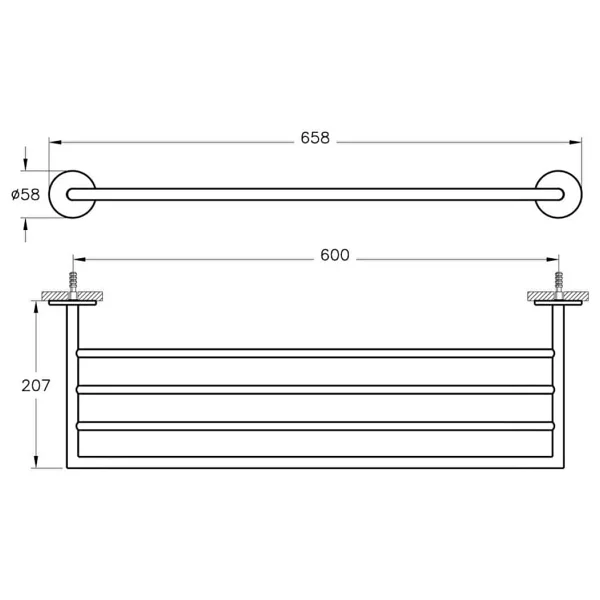 VitrA A44898 Origin Üçlü Krom Havluluk - Görsel 2