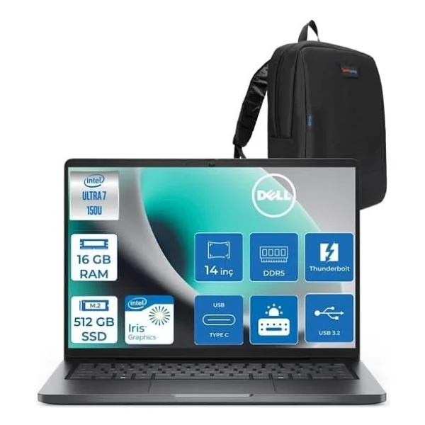 Dell Pro 14 Pc14250150 Core 7 150u 16 GB 512 GB SSD Intel Graphics 14" Wuxga Notebook - Görsel 7