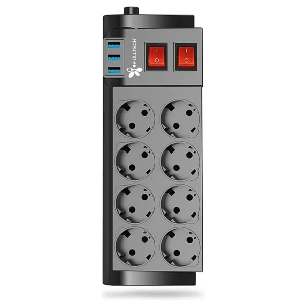 Fulltech Ftr-08 Anahtarlı Usb'li 2 M 8'li Akım Korumalı Priz - Görsel 9