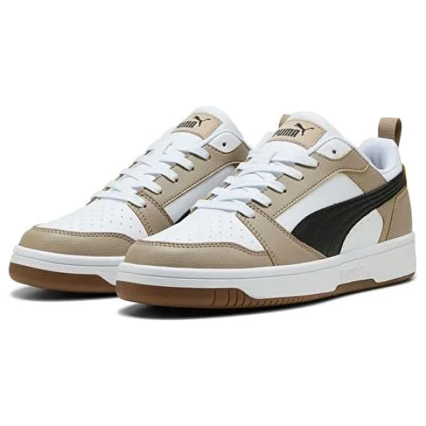Puma Rebound V6 Low 392328-52 Beyaz-Siyah-Kahverengi Spor Ayakkabı - Görsel 3