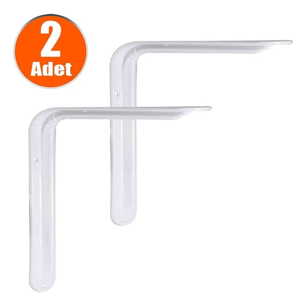 Feyzayapı Raf Altı Ayak Raf Tutucu L Demir 11 X 14 Cm Beyaz Montaj Aparatı (2 Adet) - Görsel 2