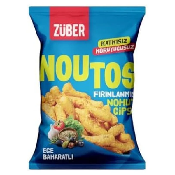 Züber Noutos Ege Baharatlı Fırınlanmış Nohut Cipsi 55 gr 15'li - Görsel 6