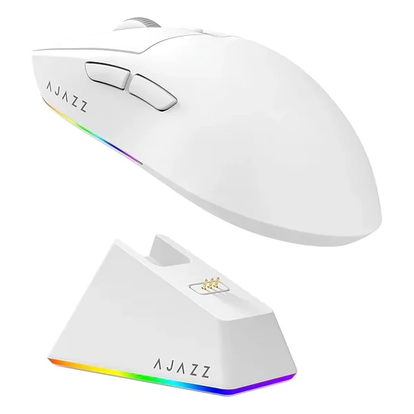 Ajazz Aj139 V2 MC Beyaz Şarjlı Optik Kablolu/Kablosuz Oyuncu Mouse - Görsel 5