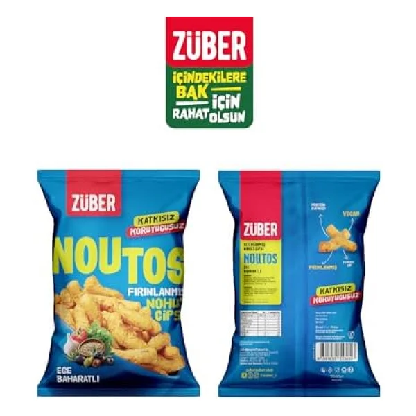 Züber Noutos Ege Baharatlı Fırınlanmış Nohut Cipsi 55 gr 15'li - Görsel 10