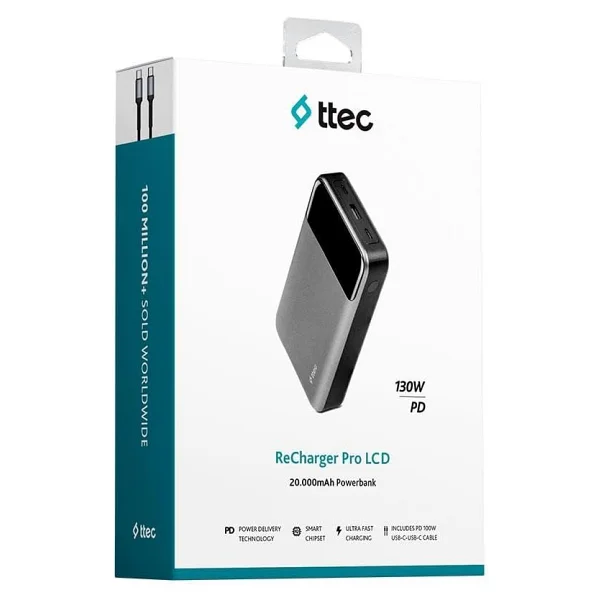 Ttec Recharger Pro Lcd 2bb218 20000 mAh Hızlı Şarj Powerbank - Görsel 2