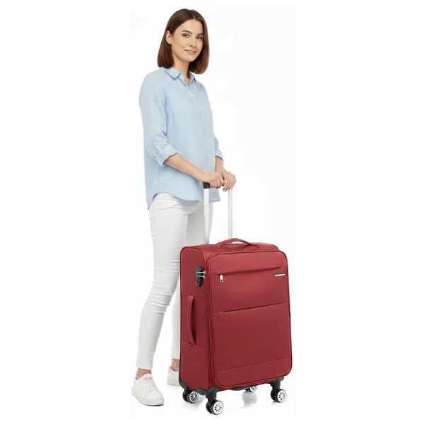 Louisiana Polo 2082 Kumaş Bordo Orta Boy Valiz - Görsel 6