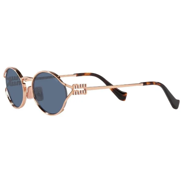 Miu Miu Logo 52ys Zvf1v1 Pink Gold-Dark Blue Kadın Güneş Gözlüğü - Görsel 4