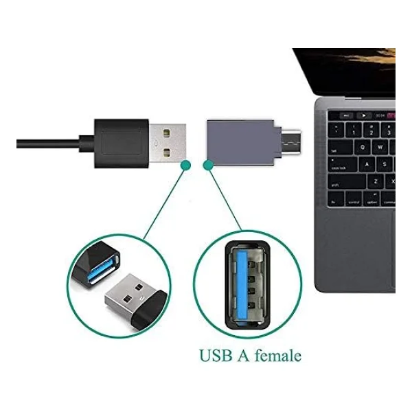 SYROX Type C USB 3.1 to USB 3.0 Dönüştürücü OTG Çevirici Adaptör Metal MacBook, iPad Air 2020, iPad Pro, Surface Pro, XPS ve Daha Fazlası ile Uyumlu- USB to USB C Adapter, Up 5Gbps - Görsel 3