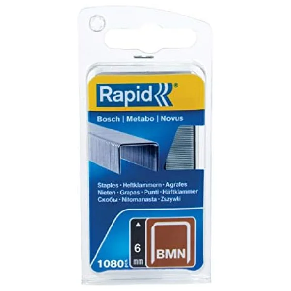 Rapid Zımba teli Tip BMN, 6 mm zımba, 1.080 adet, Bosch, Metabo ve Novus el ve elektrikli zımba makineleri için ince tel kıskaçlar - Görsel 4