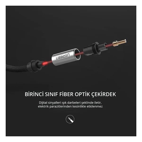 Ugreen 5.1 Dijital Toslink Optik Ses Kablosu 1.5 Metre - Görsel 4