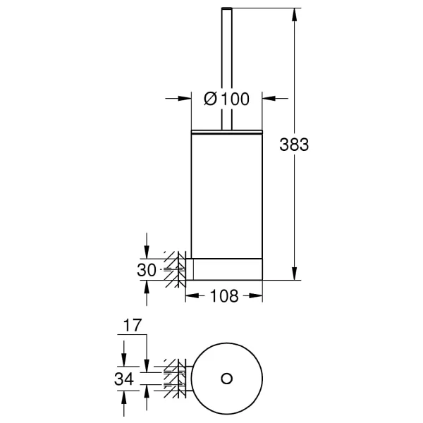Grohe Selection 41076A00 Hard Graphite Tuvalet Fırçası - Görsel 3