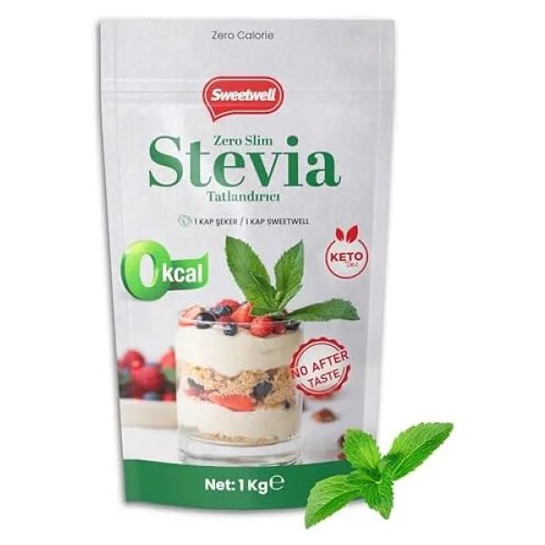 Sweetwell Zero Slim Stevia Eritritol Tatlandırıcı 1 kg - Görsel 9