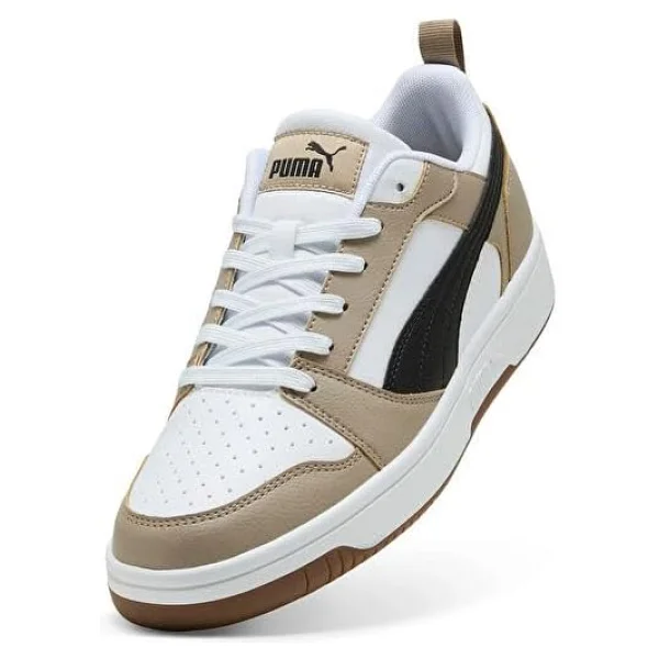 Puma Rebound V6 Low 392328-52 Beyaz-Siyah-Kahverengi Spor Ayakkabı - Görsel 5