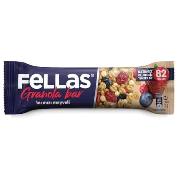 Fellas Granola Bar Kırmızı Meyveli, 23 Gram, 12 Adet - Görsel 10