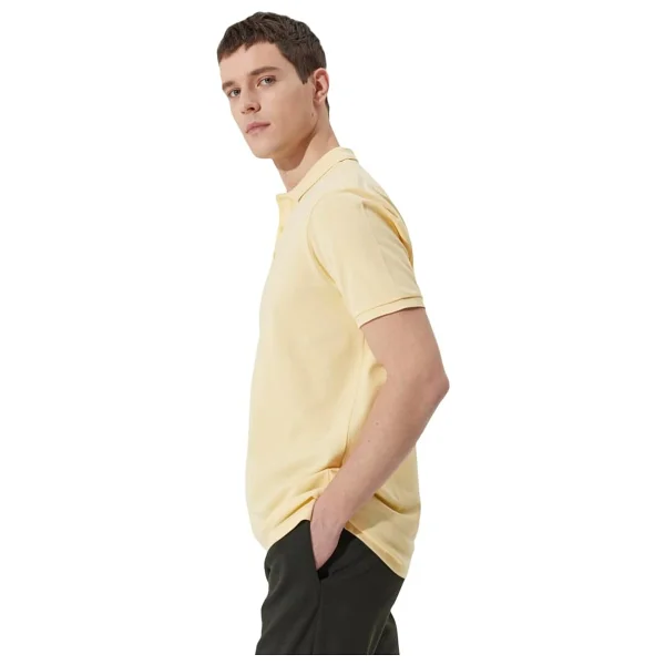 Altınyıldız Classıcs Slim Fit Dar Kesim Polo Yaka%100 Pamuk Kısa Kollu Tişört, Renk Sarı, Beden XL - Görsel 7