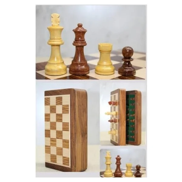 Mıknatıs Taşlı Ahşap Katlanabilir Kutulu Satranç Oyunu 12.5 Cm G610 - Görsel 3