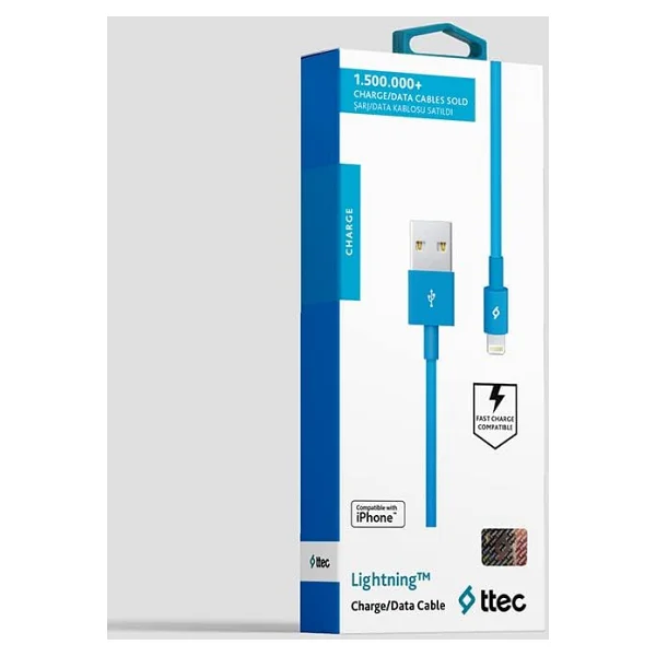 Ttec 2dk7508m 1 M Mavi USB To Lightning Şarj Kablosu - Görsel 4