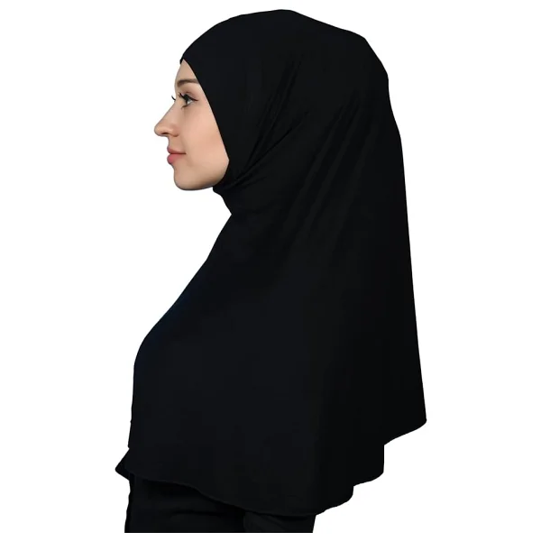 Altobeh Hazır Türban Pratik Eşarp Tesettür Hijab - Namaz Örtüsü (XL), Siyah - Görsel 3