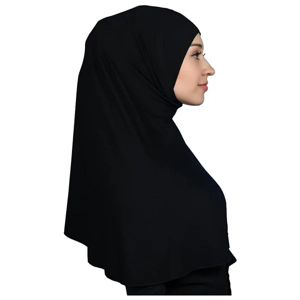 Altobeh Hazır Türban Pratik Eşarp Tesettür Hijab - Namaz Örtüsü (XL), Siyah - Görsel 4