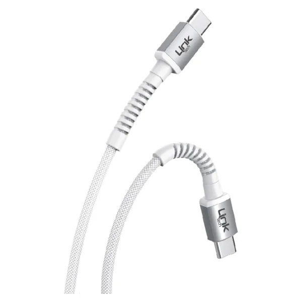 Linktech K597 3 M Beyaz Type-C To Type-C Şarj Kablosu - Görsel 2