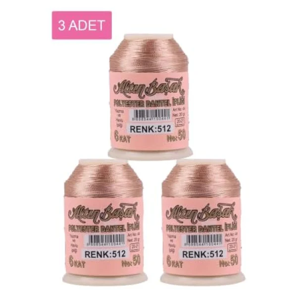 3 Adet Altınbaşak Oya Ve Dantel İpi 20 Gr - Royaleks - No: 512 - Görsel 9