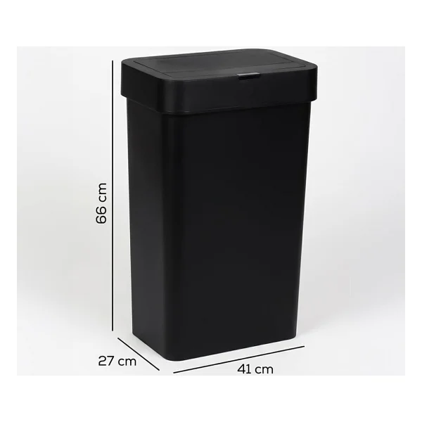 Porsima Me-05-1 Hareket Sensörlü Sessiz Kapatma Çöp Kutusu Banyo Mutfak Çöp Kovası Kapaklı Banyo Çöp Kovası 2 Adet Aa Pil Siyah 50lt - Görsel 5