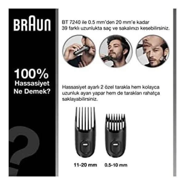 Braun Bt7240 Gillette Fusion5 Proglide Saç Ve Sakal Şekillendirici - Görsel 2
