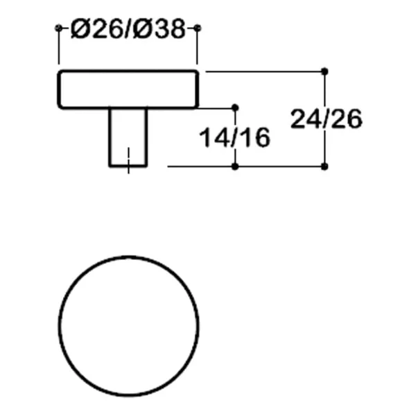 System 1910 Tek Delikli Düğme Kulp Fırçalı Bronze Renk Çap 38 Mm Çok Renkli - Görsel 2