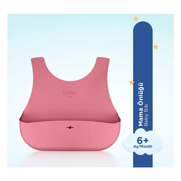 Wee Baby Nanninom Pembe Silikon Mama Önlüğü - Görsel 2