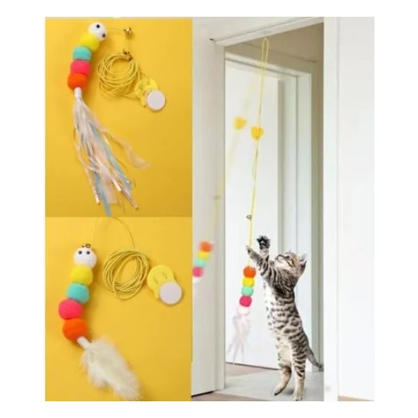 Elastik Yapışkanlı Kedi Oyun Oltası - Görsel 5