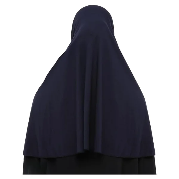 Altobeh Hazır Türban Peçeli Pratik Eşarp Tesettür Nikaplı Hijab - Namaz Örtüsü Sufle (XL), Lacivert - Görsel 4