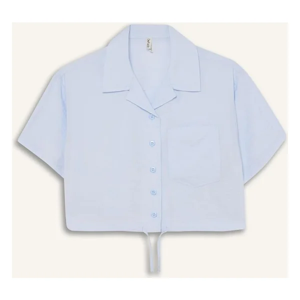 DeFacto Kız Çocuk Cropped Fit Kısa Kollu Gömlek D7641a825sm - Görsel 6
