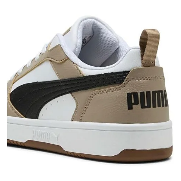 Puma Rebound V6 Low 392328-52 Beyaz-Siyah-Kahverengi Spor Ayakkabı - Görsel 6