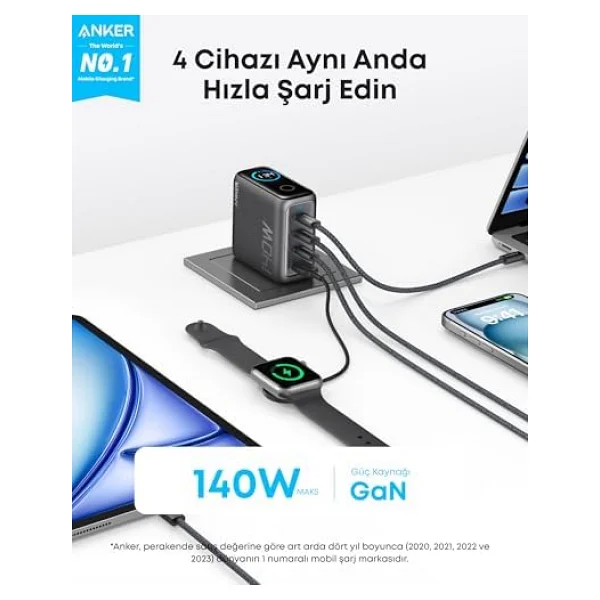Anker B2697 140 W Type-C Kablolu Hızlı Şarj Aleti - Görsel 8
