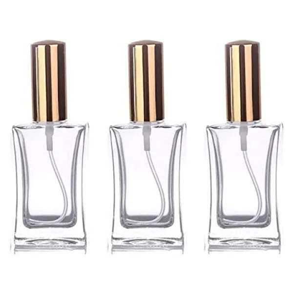 Paradise 3 Adet 50 Ml Cam Yeniden Doldurulabilir Sprey Kolonya Boş Parfüm Şişesi Altın Renk Kapaklı - Görsel 4