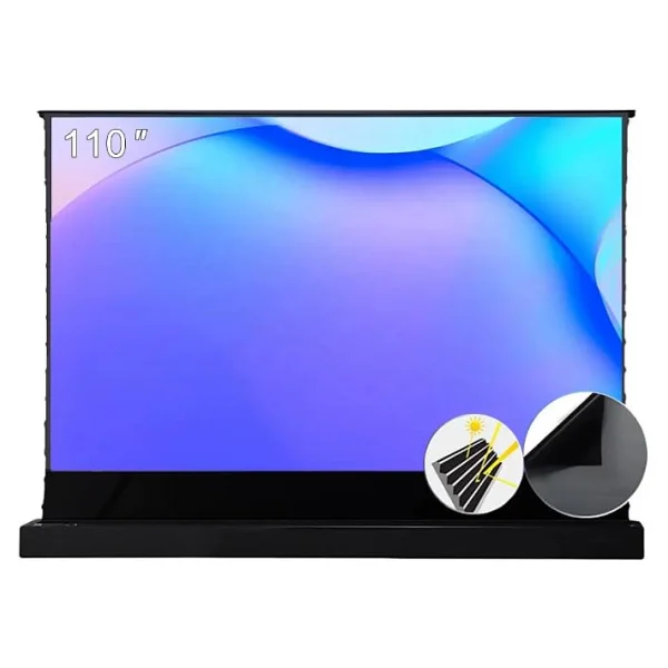 Dark 100" Ultra Kısa Atımlı Ust Alr Ortam Işığı Engelleyen Yukarı Açılır Motorlu Lazer 4K Projeksiyon Ekranı - Görsel 5