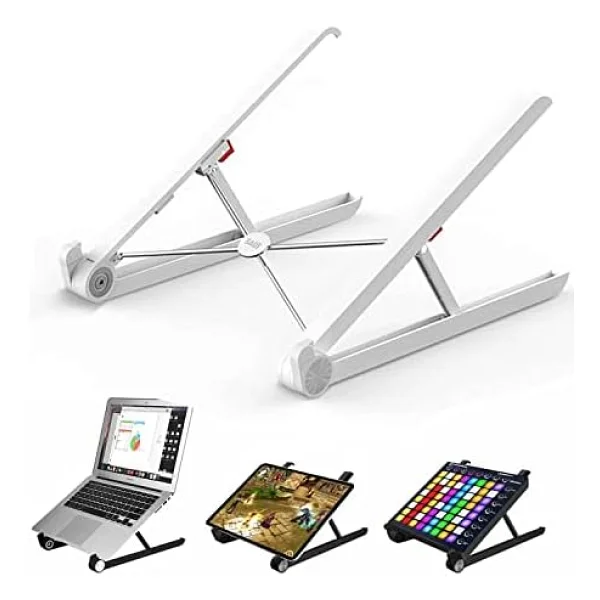 Bix Saıjı X1 Laptop Sehpası, Katlanabilir, Tablet Sehpası, Alüminyum Alaşım, Online Sınıf Çalışması, Duruşu İyileştirme, Isı Dağılımı MacBook, iPad Ve 10-15,6 İnç Olan Tüm Cihazlar İle Uyumlu. Beyaz - Görsel 10