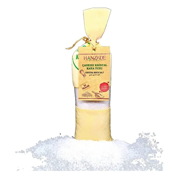 Hanzade Bitkisel 84 Mineralli Çankırı Kristal Toz Kaya Tuzu Bez Torba (Tane Kaya Tuzu, 2 Kg) - Görsel 2