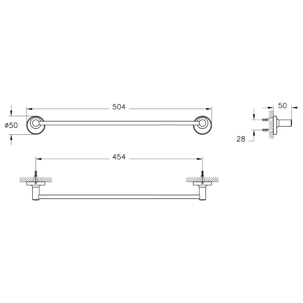 Vitra A44109 Base 300 Uzun Krom Havluluk - Görsel 3