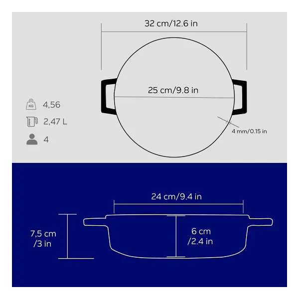 Lava Trendy 24 Cm Yayvan Döküm Tencere - Görsel 5