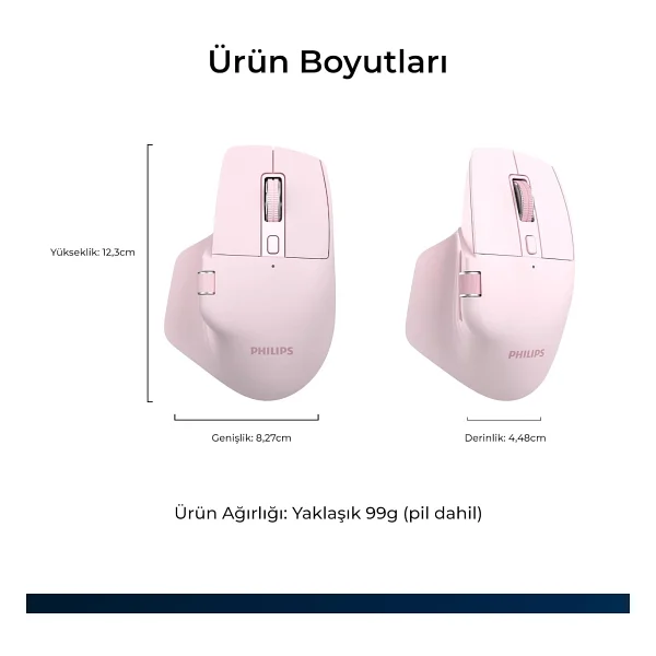 Philips Spk7858 Şarjlı Sessiz Optik Kablosuz Mouse - Görsel 8