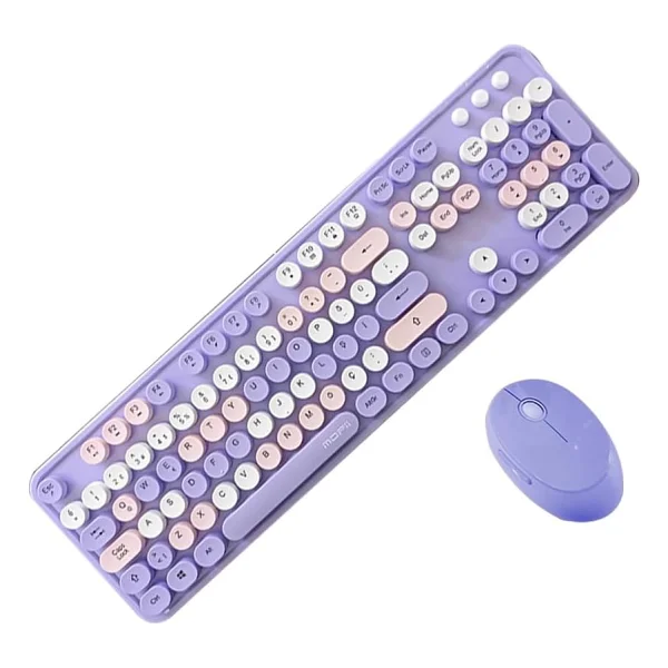 Microcase Mofii Sweet Serisi Renkli Kablosuz Klavye Mouse Set Türkçe AL4259 (Pembe) - Görsel 4