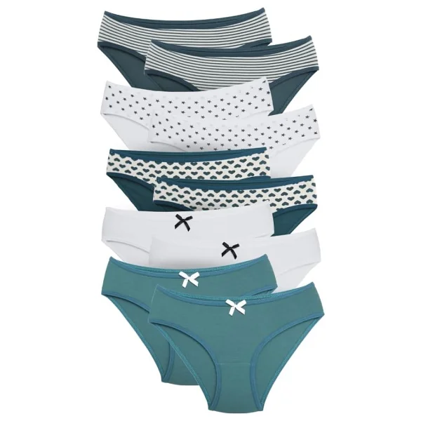 Alya Underwear Kız Çocuk Külot, Pamuklu, Rahat Kız Çocuk Slipleri 10'lu Paket (X21, 3-4 Yaş) - Görsel 9