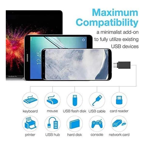 SYROX Type C USB 3.1 to USB 3.0 Dönüştürücü OTG Çevirici Adaptör Metal MacBook, iPad Air 2020, iPad Pro, Surface Pro, XPS ve Daha Fazlası ile Uyumlu- USB to USB C Adapter, Up 5Gbps - Görsel 7