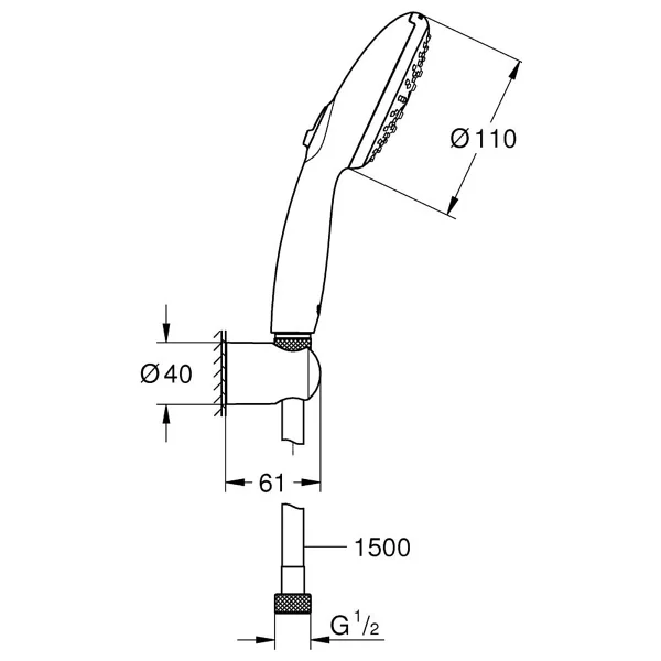 Grohe Tempesta 110 26639003 3 Akışlı El Tipi Duş Başlığı - Görsel 8