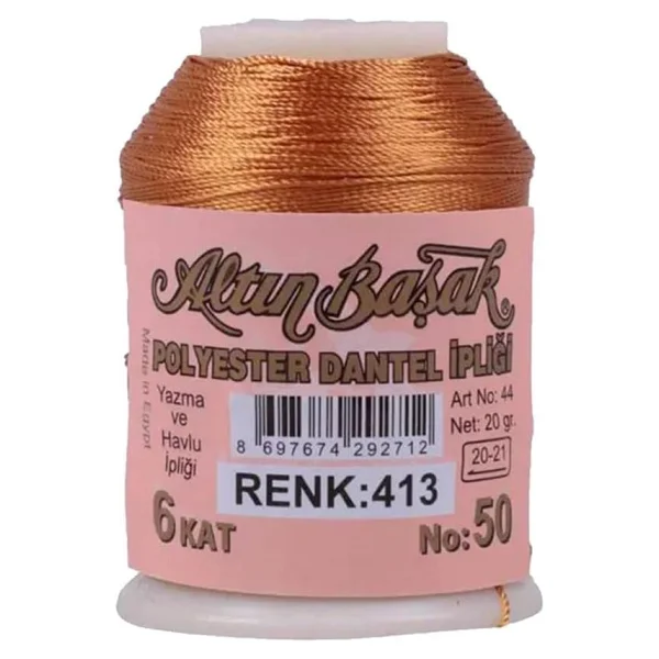 3 Adet Altınbaşak Oya ve Dantel İpi 20 gr - Royaleks - No: 413 - Görsel 3