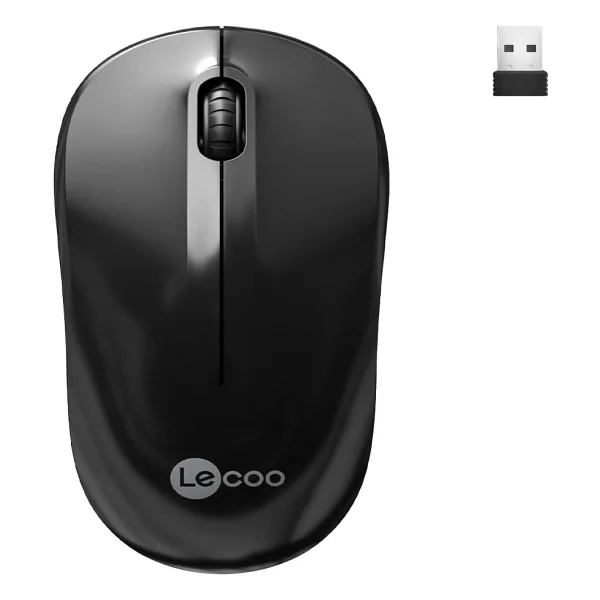 Lenovo Lecoo Ws206 Siyah Ergonomik Optik Kablosuz Mouse - Görsel 2