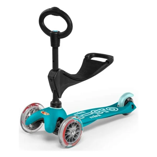 Micro Mini 3 İn 1 Deluxe Mmd011 Turkuaz 3 Tekerlekli Oturaklı Çocuk Scooter - Görsel 2